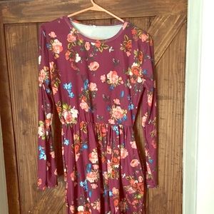 Floral Medium Dress With Pockets